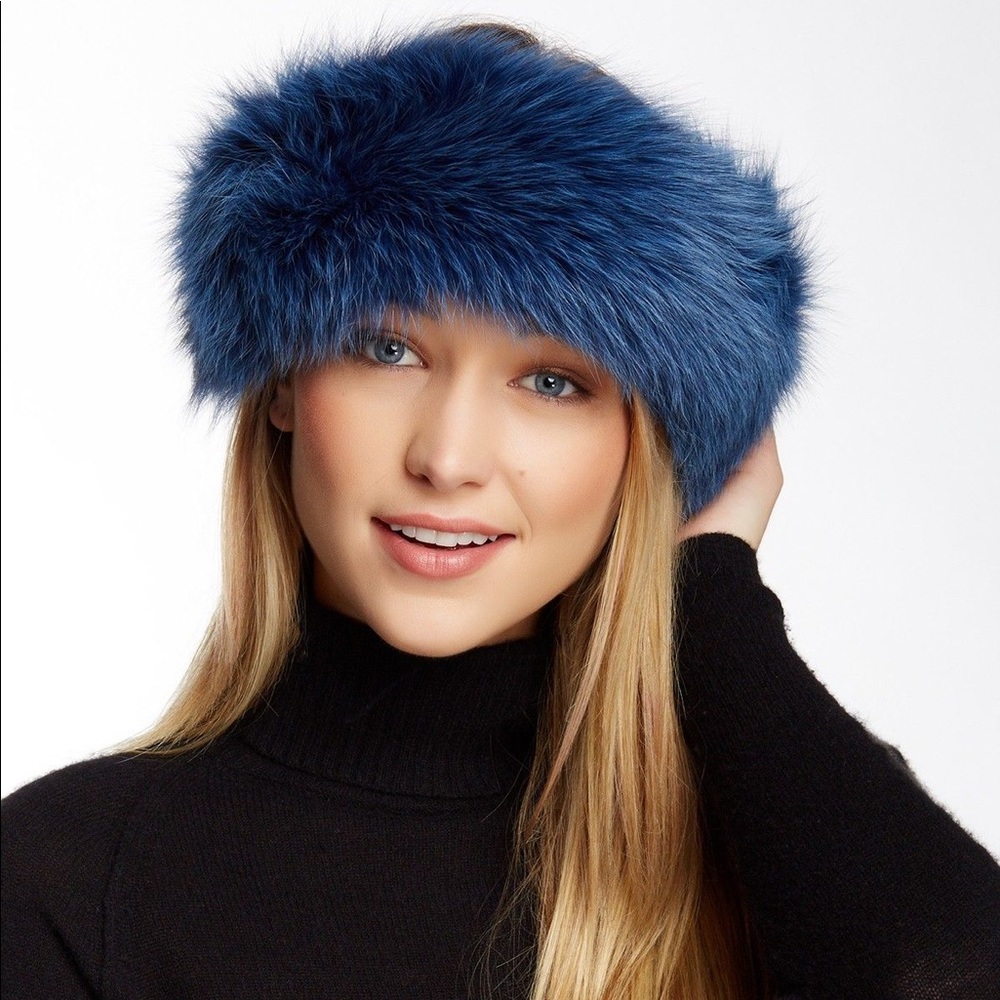 NWT Mitchie’s Matching Fox Fur Headband (Red)